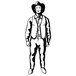 Aufkleber Western Figur Cowboy 08