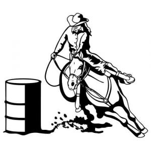 Aufkleber Western Figur Barrel Racing 00