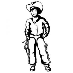 Aufkleber Western Figur Cowboy Kids 01