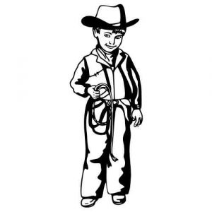 Aufkleber Western Figur Cowboy Kids 02