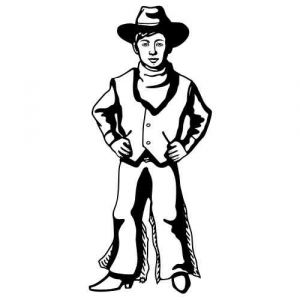 Aufkleber Western Figur Cowboy Kids 03