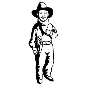 Aufkleber Western Figur Cowboy Kids 04