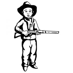 Aufkleber Western Figur Cowboy Kids 08