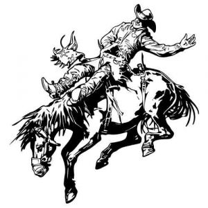 Aufkleber Western Rodeo Art 04