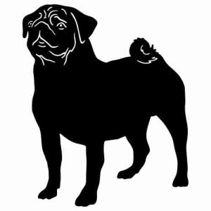 Aufkleber Hund Pug (Mops)