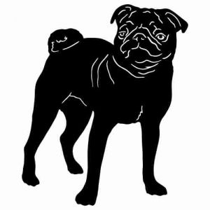 Aufkleber Hund Pug 3 (Mops)