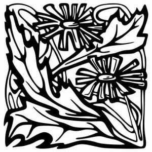 Aufkleber Rectangle Floral Designs 018