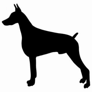 Aufkleber Hund Dobermann Pinscher