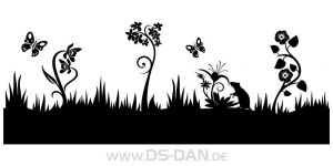 Wandtattoo Aufkleber 00 Wiese und Blumen