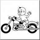 Baby Aufkleber Bub auf Motorrad