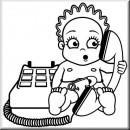 Baby Aufkleber Mdchen am Telefon