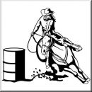 Aufkleber Western Figur Barrel Racing 00