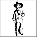 Aufkleber Western Figur Cowboy Kids 04