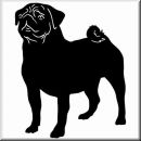 Aufkleber Hund Pug (Mops)