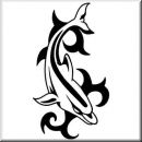 Aufkleber Tattoo Delfin